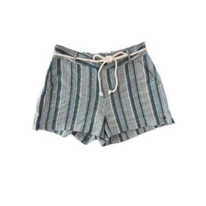 NWT‎ Roxy Sailing Dream Stripe Drawstring Cotton Beach Coastal Shorts Nautical L